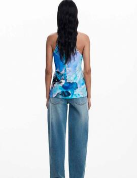 Camiseta Desigual estampada azul