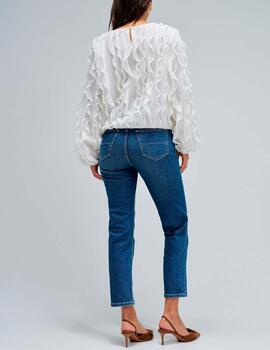 Blusa Salsa volantes blanco