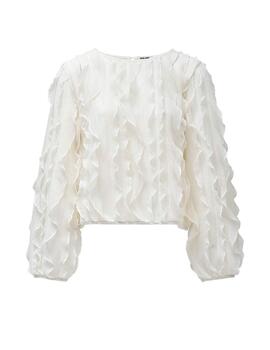 Blusa Salsa volantes blanco