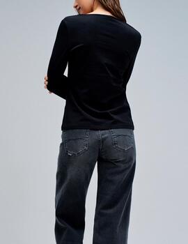 Camiseta Salsa logo lentejuelas negro