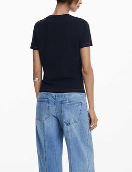 Camiseta Desigual estampado corazón negro