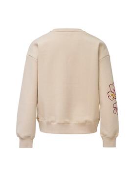 Sudadera Salsa bordado floral beige