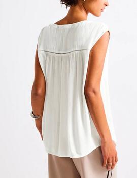 Blusa Street One arrugada blanco
