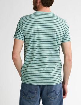 Camiseta Petrol rayas verde
