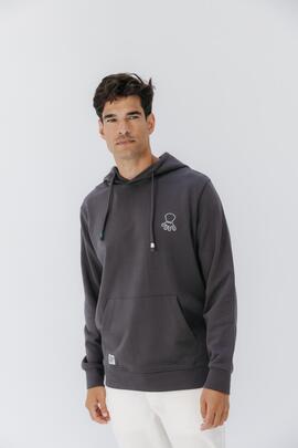 Sudadera El Pulpo capucha antracita