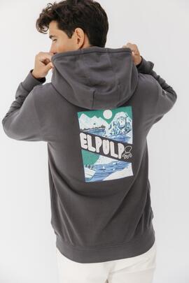 Sudadera El Pulpo capucha antracita