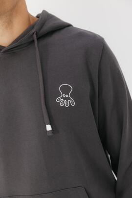 Sudadera El Pulpo capucha antracita