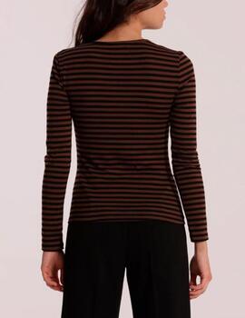 Camiseta Mimi Mua rayas tabaco