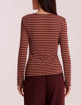Camiseta Mimi Mua rayas burdeos