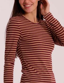 Camiseta Mimi Mua rayas burdeos