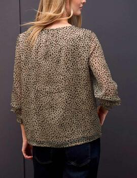 Blusa Street One gasa leopardo