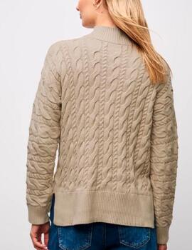 Jersey Street One punto trenzado camel