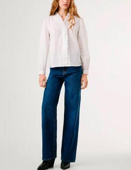 Blusa Pepe Jeans volantes blanco