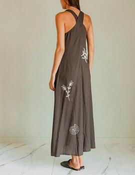 Vestido Indi&Cold bordado carbón