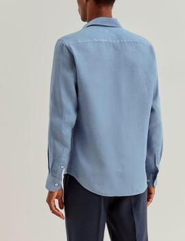 Camisa Lion of Porches lino azul