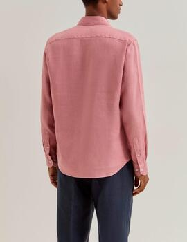 Camisa Lion of Porches lino rosa