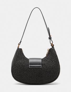 Bolso Lion of Porches efecto rafia negro