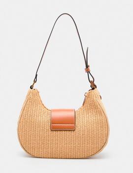 Bolso Lion of Porches efecto rafia beige