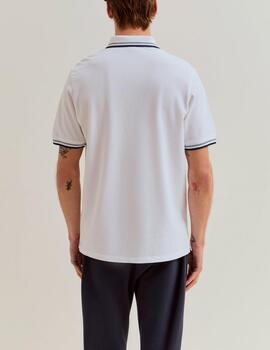 Polo Lion of Porches piqué blanco