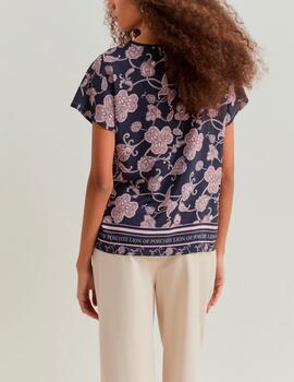 Blusa Lion of Porches estampada marino