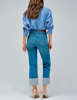 Pantalón vaquero Salsa straight bajo vuelto