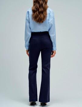 Pantalón Salsa flare lino azul