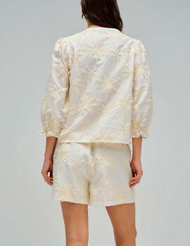 Blusa Salsa palmeras crema