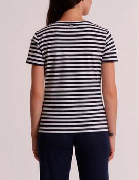 Camiseta Mimi Mua rayas y tachas