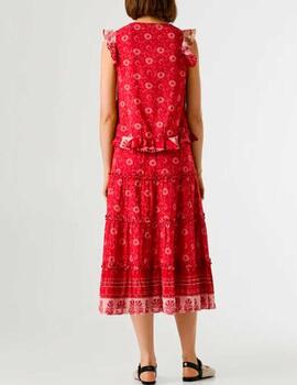 Top Pepe Jeans estampado rojo