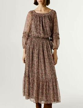 Vestido Pepe Jeans estampado marrón