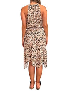 Vestido Brave Soul cuello halter estampado
