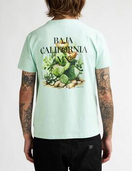 Camiseta Petrol estampada verde