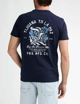Camiseta Petrol estampada marino