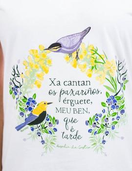 Camiseta Animosa Rosalía Paxariños blanco